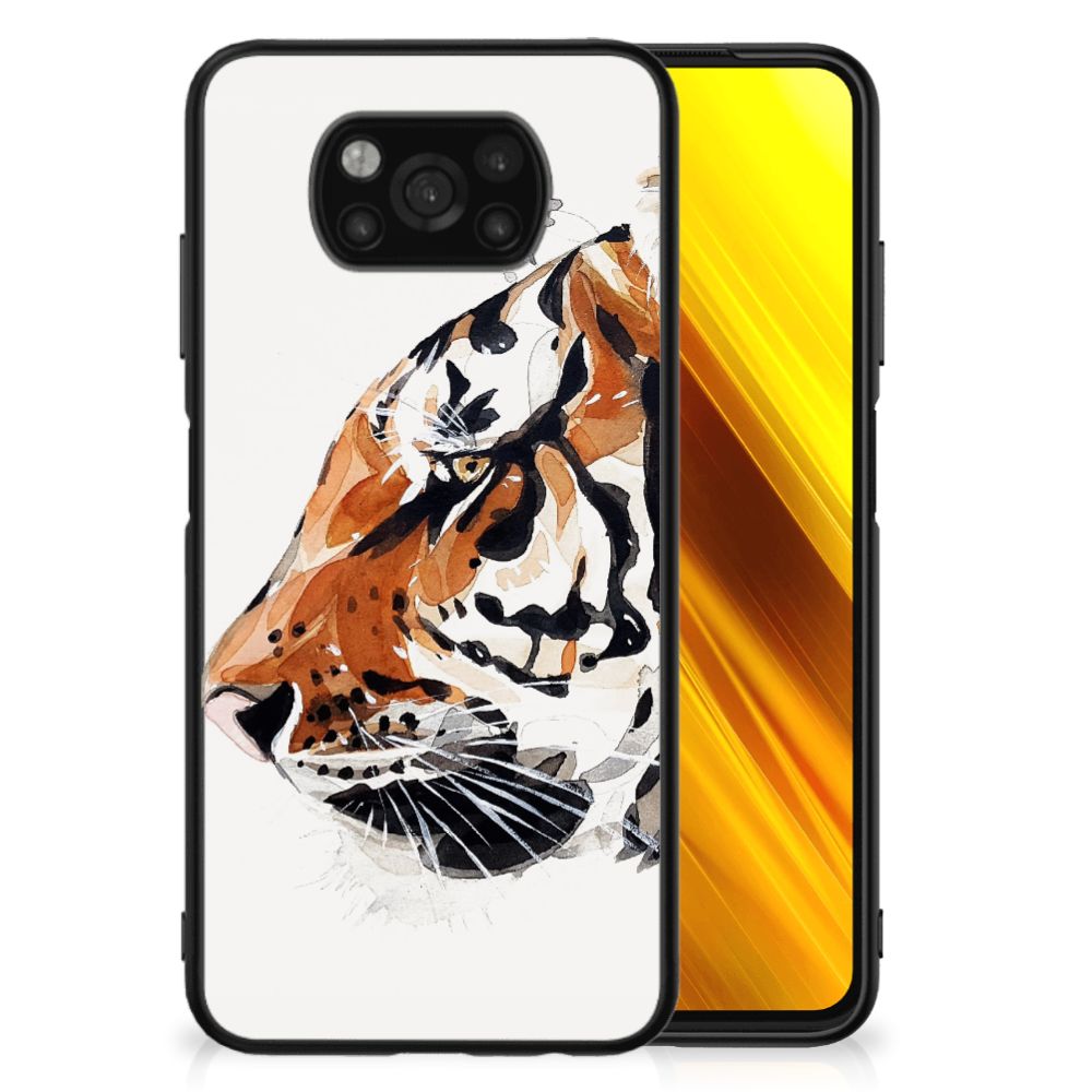 Kleurrijke Telefoonhoesje Xiaomi Poco X3 | X3 Pro Watercolor Tiger