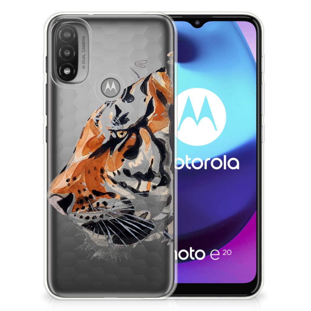 Hoesje maken Motorola Moto E20 | E40 Watercolor Tiger