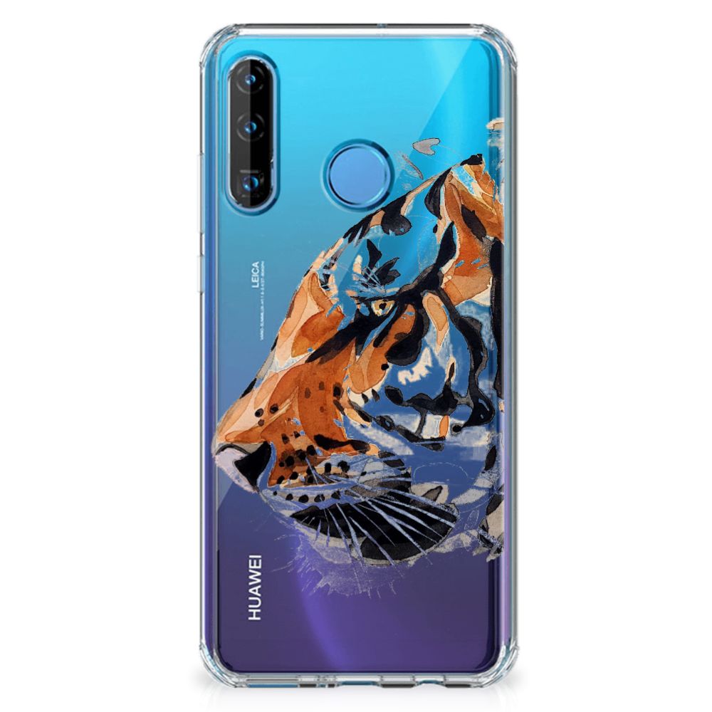 Back Cover Huawei P30 Lite Watercolor Tiger