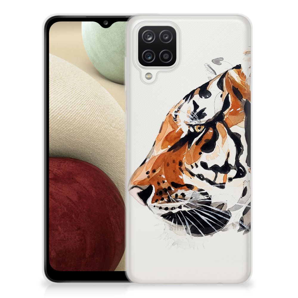Hoesje maken Samsung Galaxy A12 Watercolor Tiger