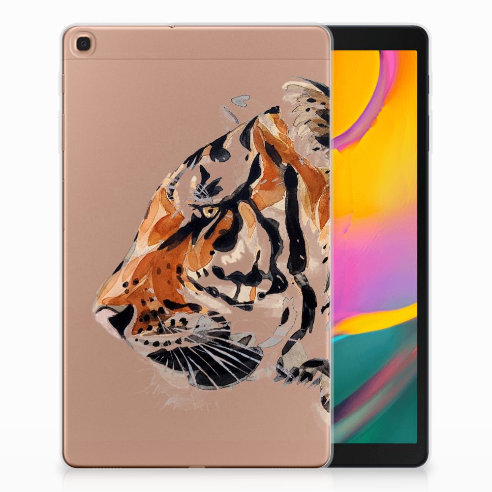 Samsung Galaxy Tab A 10.1 (2019) Uniek Tablethoesje Watercolor Tiger