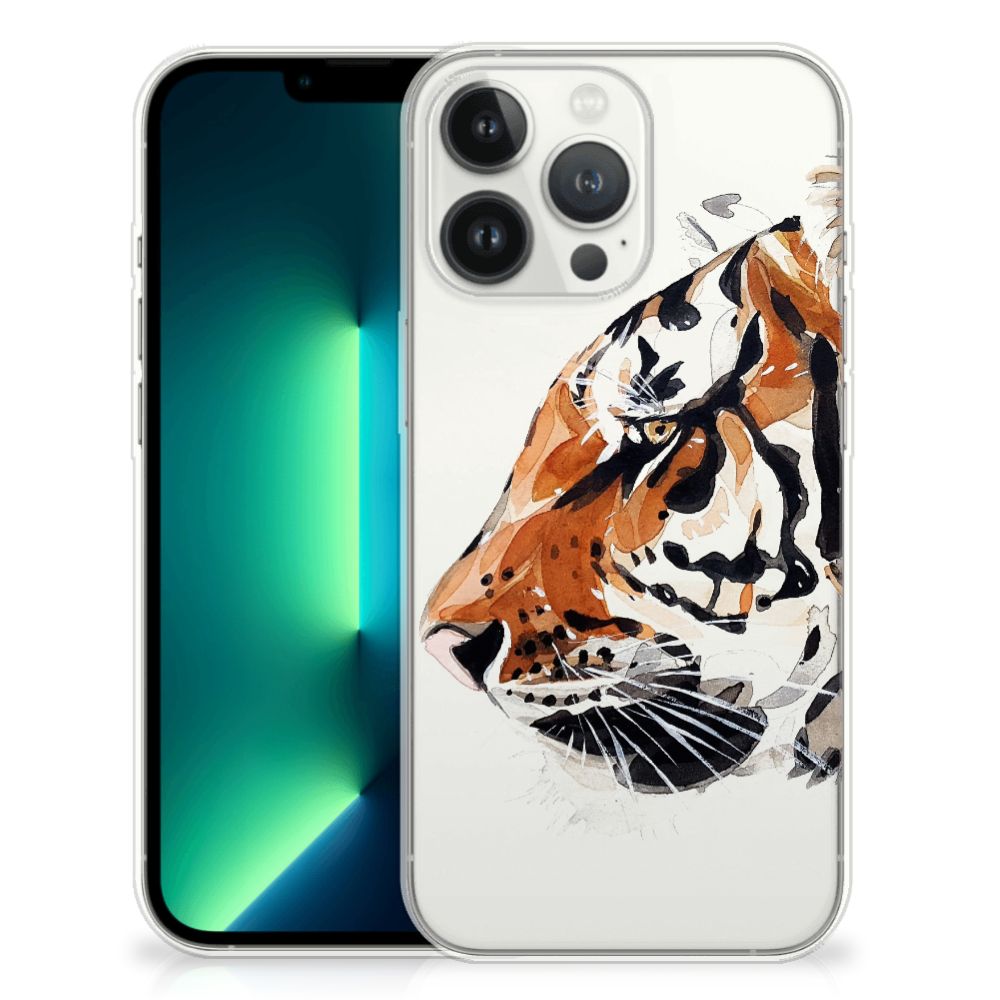 Hoesje maken iPhone 13 Pro Max Watercolor Tiger