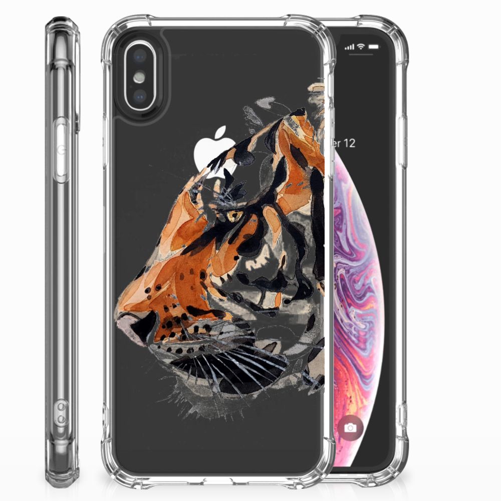 Apple iPhone X | Xs Uniek TPU Hoesje Watercolor Tiger