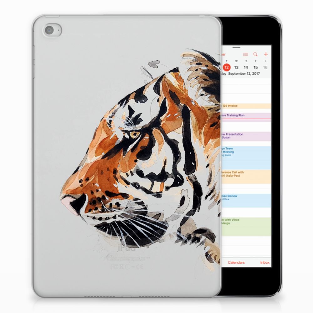 Apple iPad Mini 4 Uniek Tablethoesje Watercolor Tiger