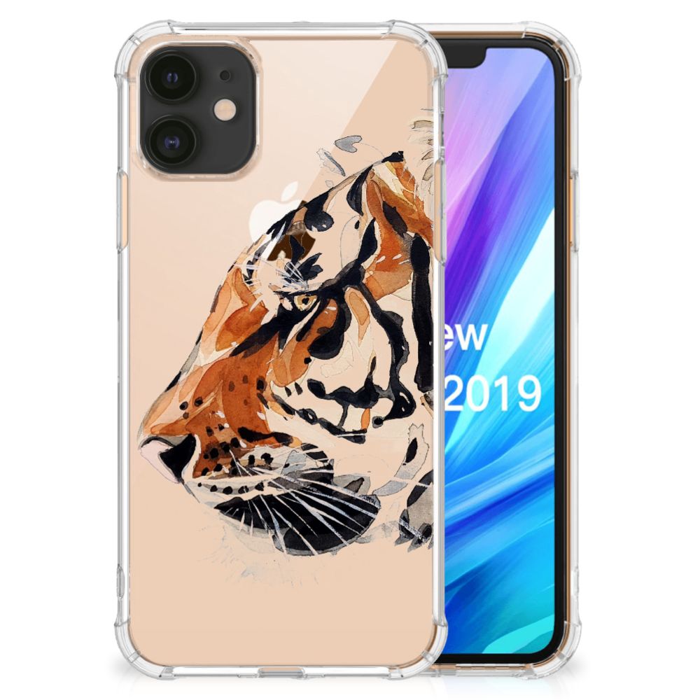 Back Cover Apple iPhone 11 Watercolor Tiger