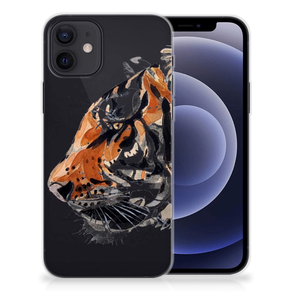 Hoesje maken iPhone 12 | 12 Pro (6.1) Watercolor Tiger