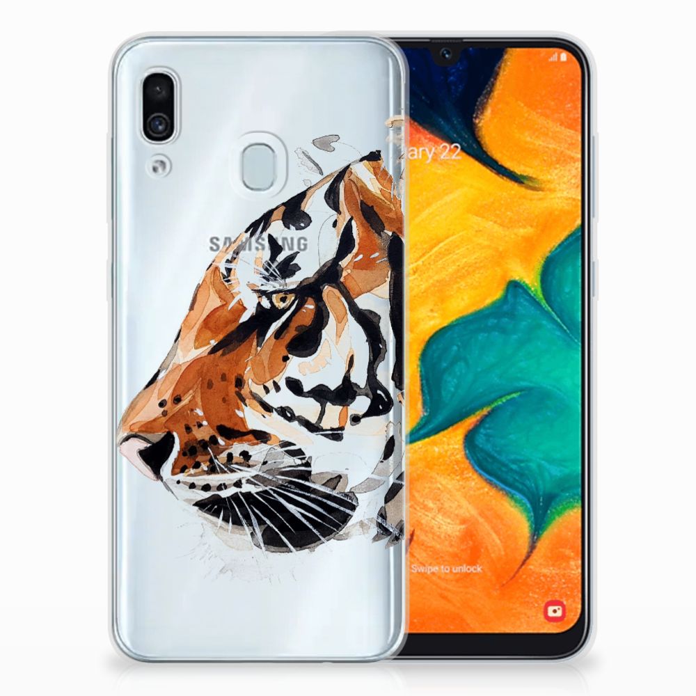 Hoesje maken Samsung Galaxy A30 Watercolor Tiger
