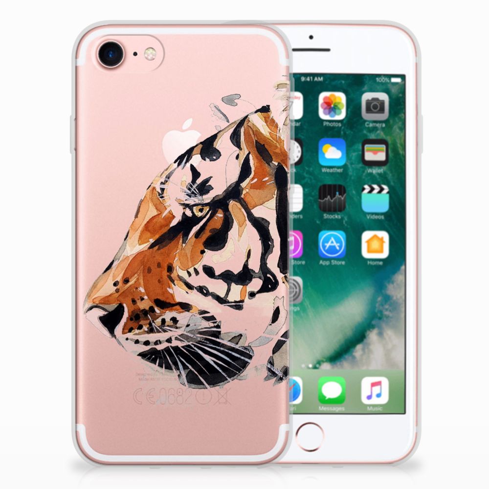 Hoesje maken iPhone SE 2022 | SE 2020 | 8 | 7 Watercolor Tiger