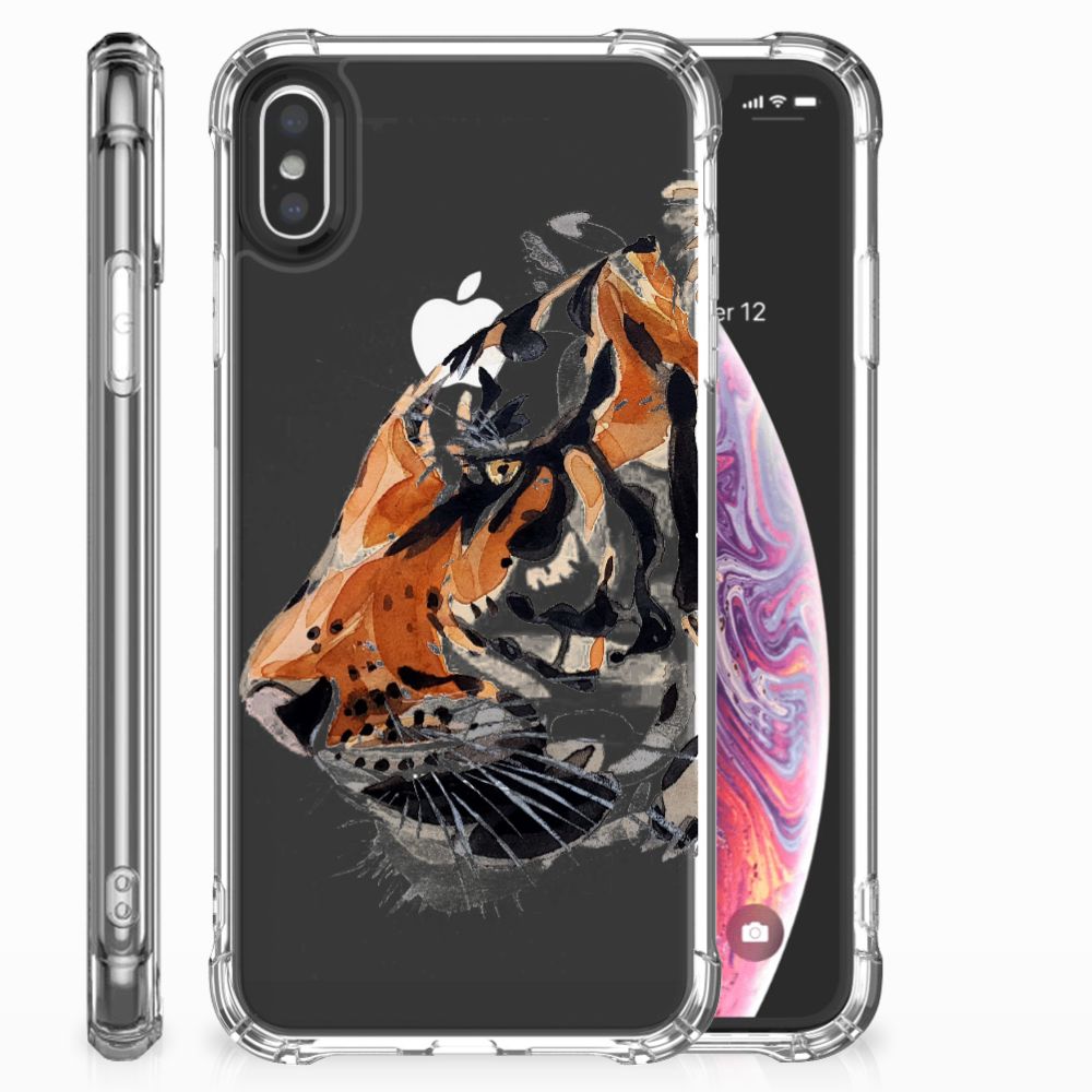 Back Cover Apple iPhone Xs Max Watercolor Tiger