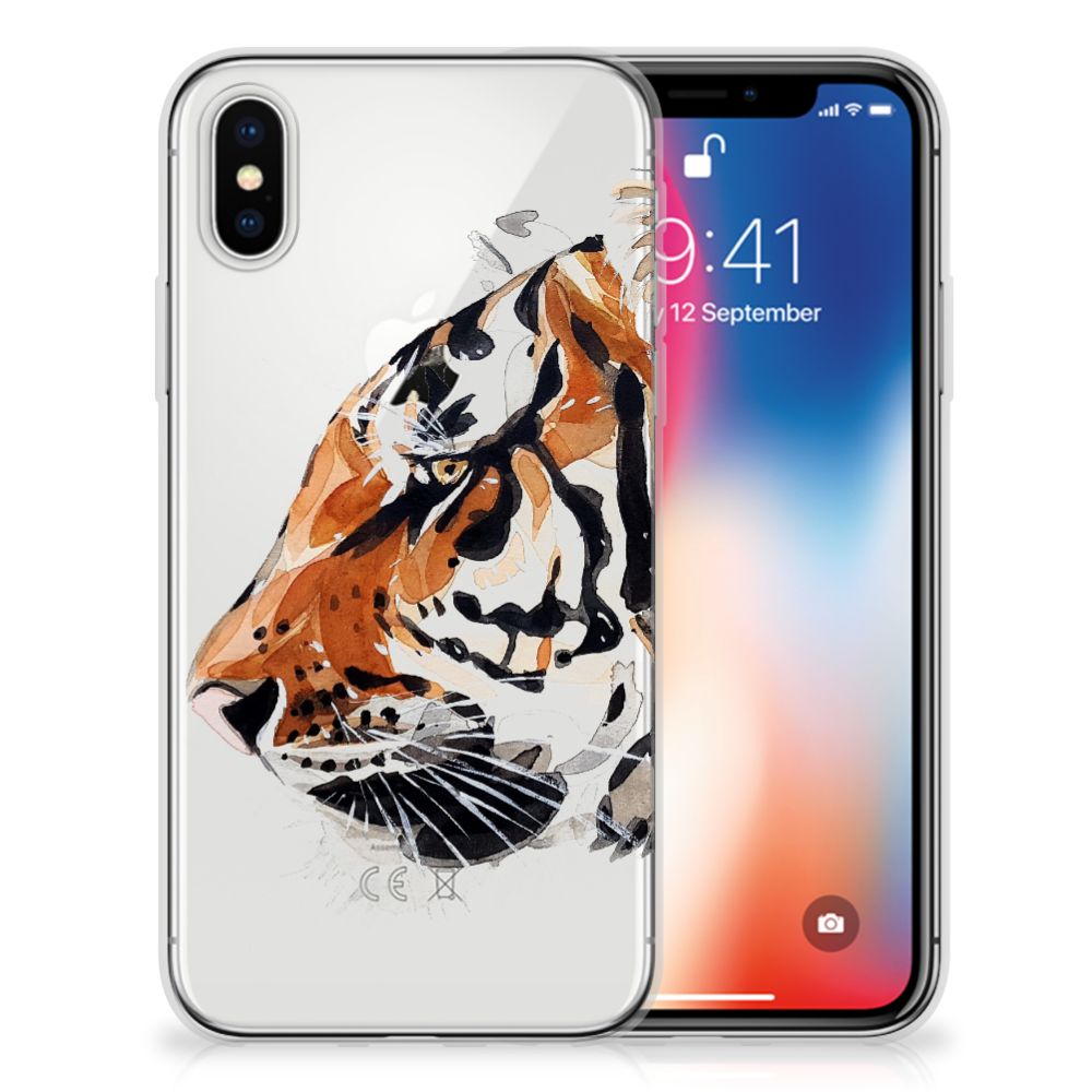 Hoesje maken Apple iPhone X | Xs Watercolor Tiger
