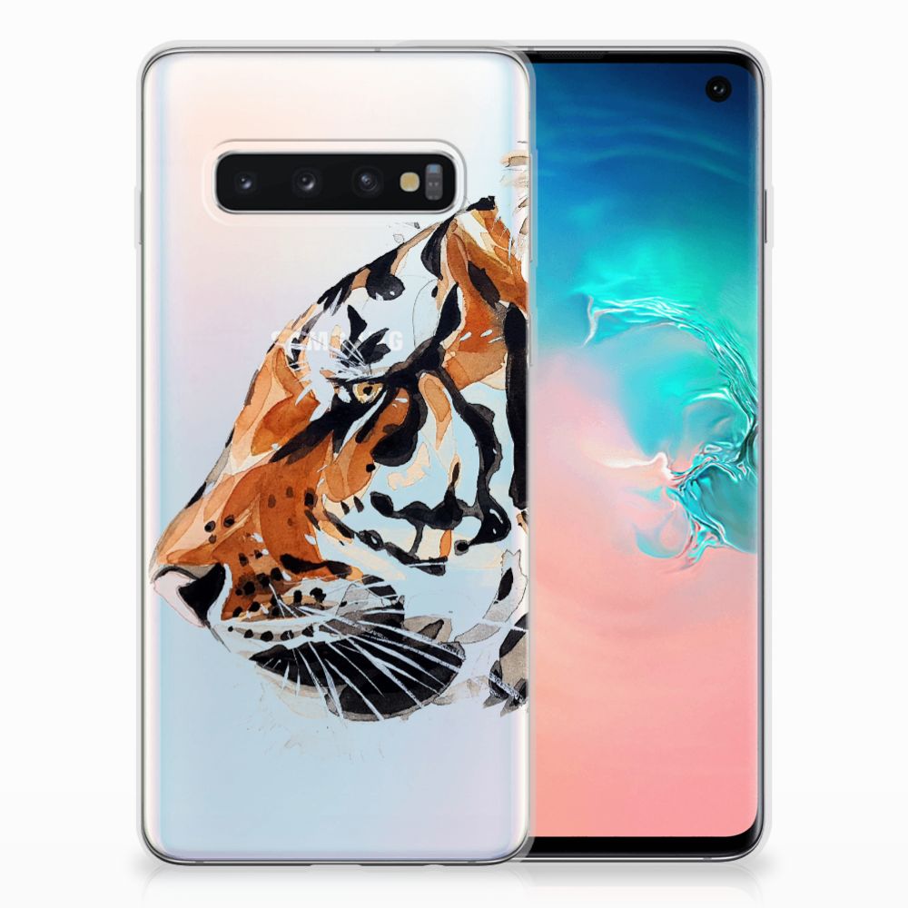 Hoesje maken Samsung Galaxy S10 Watercolor Tiger