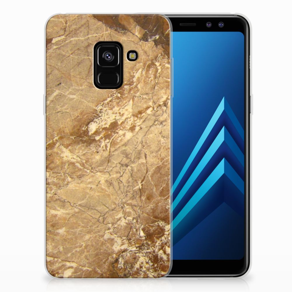 Samsung Galaxy A8 (2018) TPU Siliconen Hoesje Marmer Creme