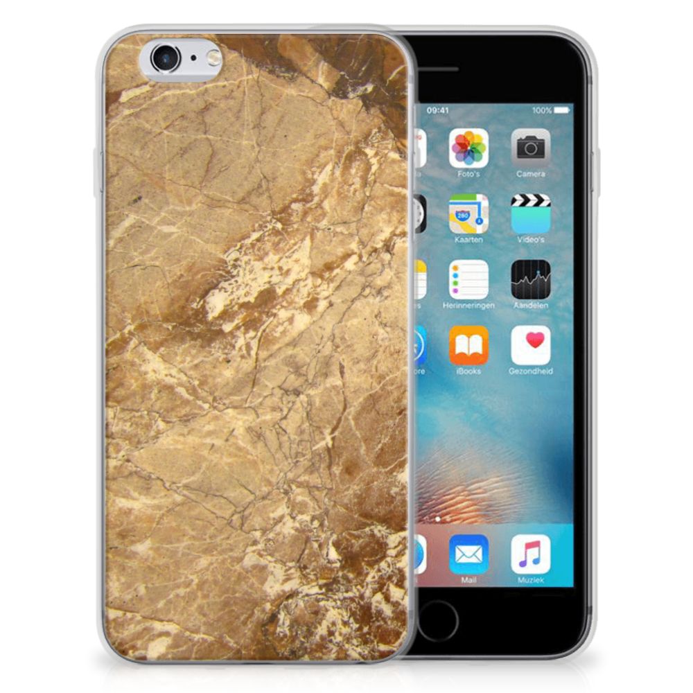 Apple iPhone 6 | 6s TPU Siliconen Hoesje Marmer Creme