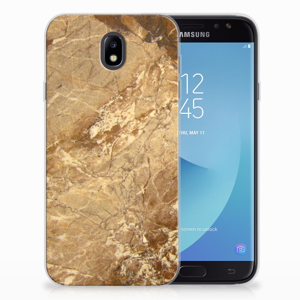 Samsung Galaxy J7 2017 | J7 Pro TPU Siliconen Hoesje Marmer Creme