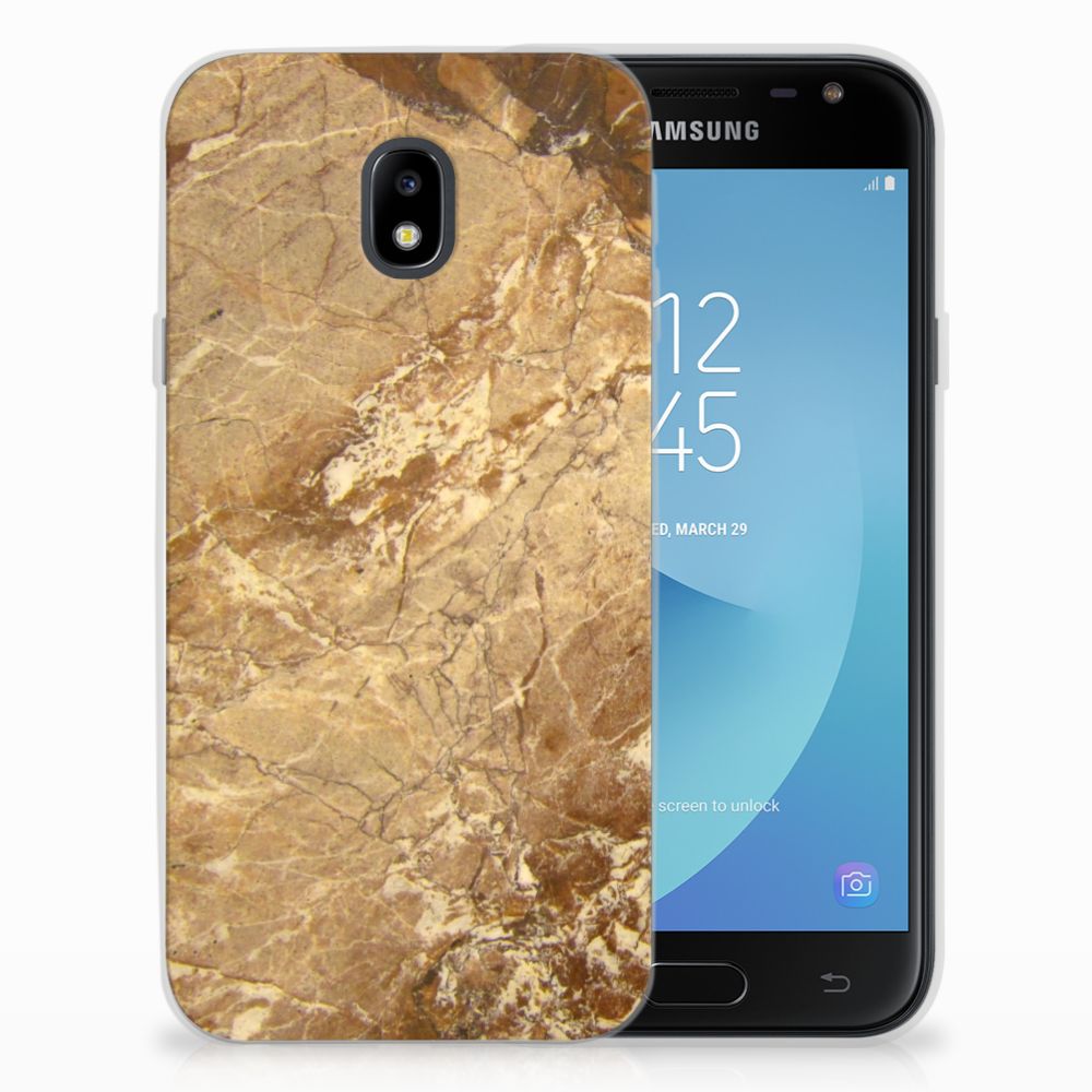 Samsung Galaxy J3 2017 TPU Siliconen Hoesje Marmer Creme