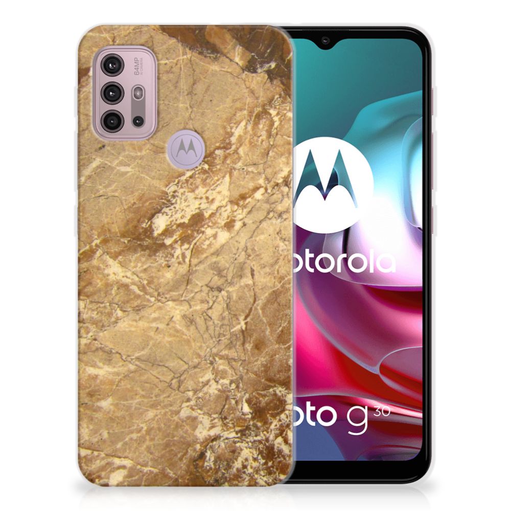 Motorola Moto G30 | G10 TPU Siliconen Hoesje Marmer Creme