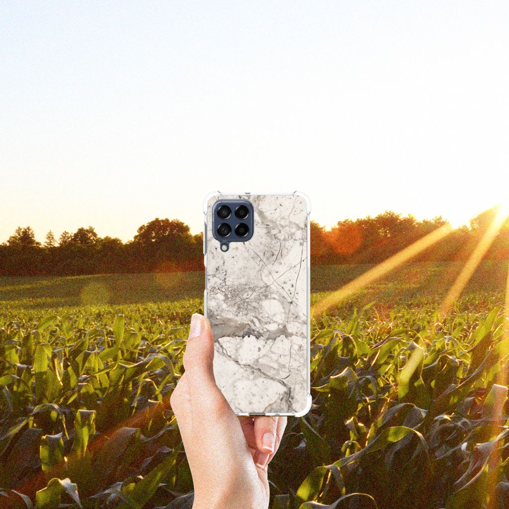 Samsung Galaxy M53 Anti-Shock Hoesje Marmer Beige