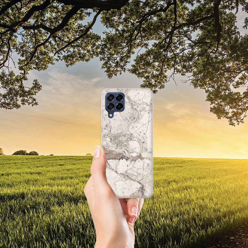 Samsung Galaxy M53 TPU Siliconen Hoesje Marmer Beige