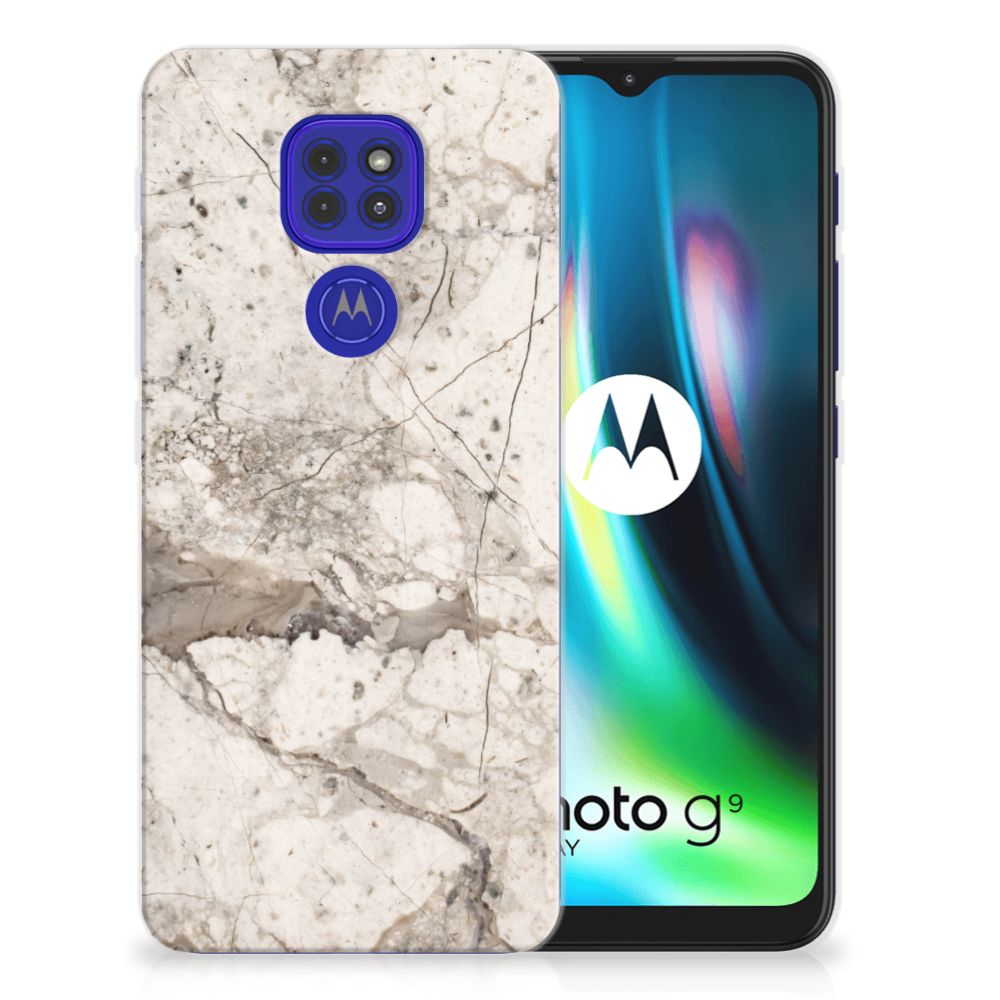 Motorola Moto G9 Play | E7 Plus TPU Siliconen Hoesje Marmer Beige