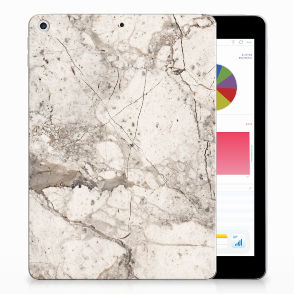 Apple iPad 9.7 2018 | 2017 Tablethoesje Design Marmer Beige