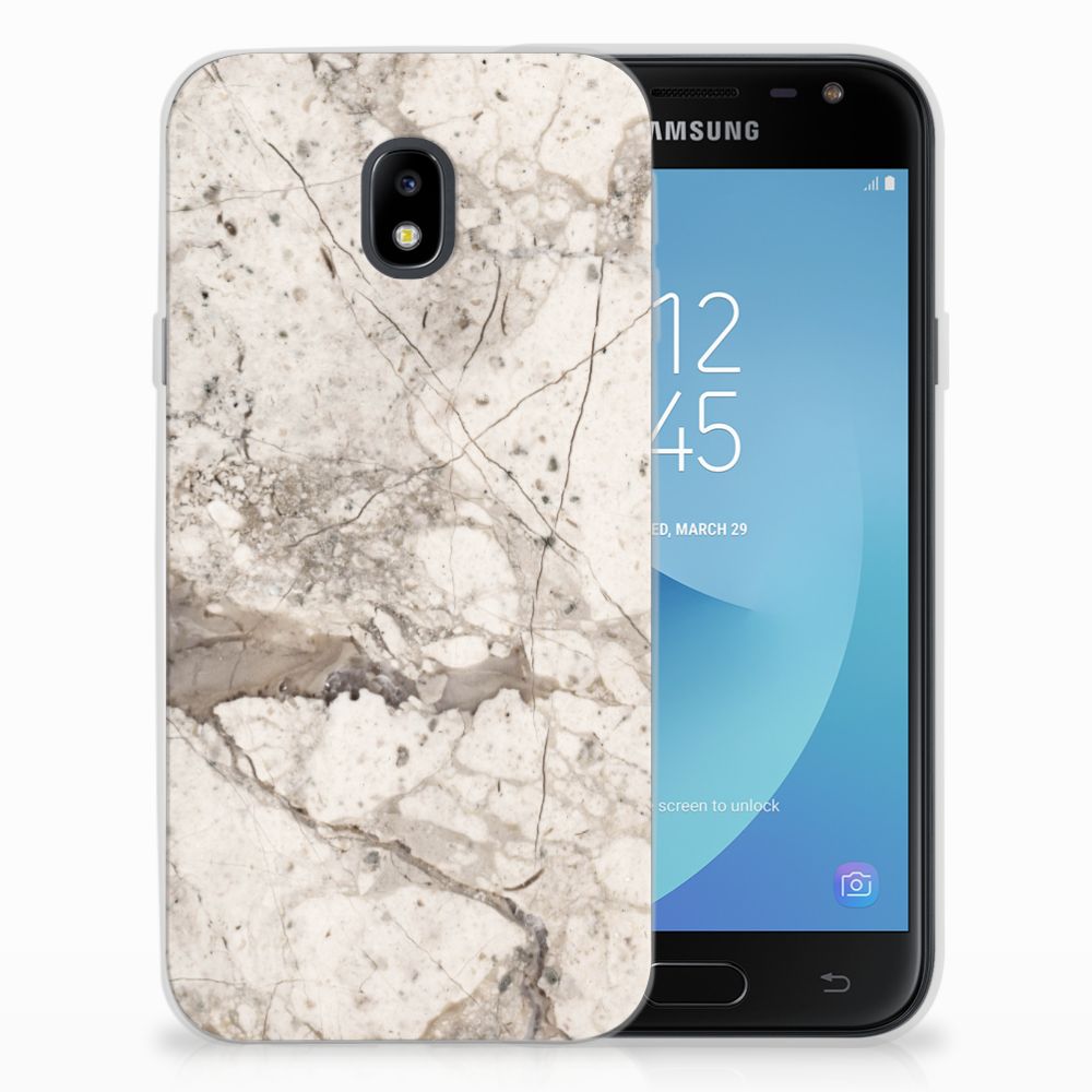 Samsung Galaxy J3 2017 TPU Siliconen Hoesje Marmer Beige
