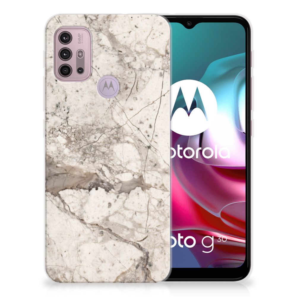 Motorola Moto G30 | G10 TPU Siliconen Hoesje Marmer Beige