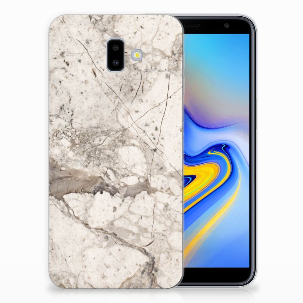 Samsung Galaxy J6 Plus (2018) TPU Siliconen Hoesje Marmer Beige