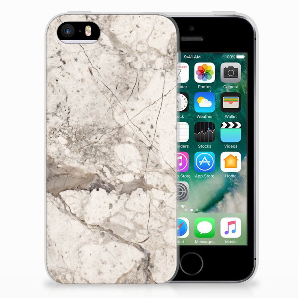 Apple iPhone SE | 5S TPU Hoesje Design Marmer Beige