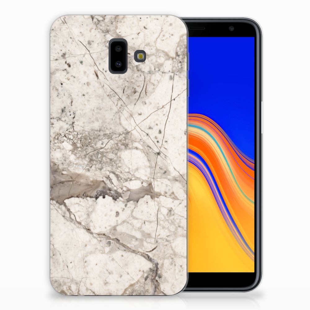 Samsung Galaxy J6 Plus (2018) TPU Siliconen Hoesje Marmer Beige