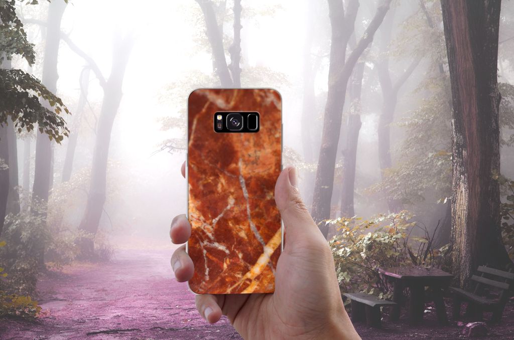 Samsung Galaxy S8 TPU Siliconen Hoesje Marmer Bruin