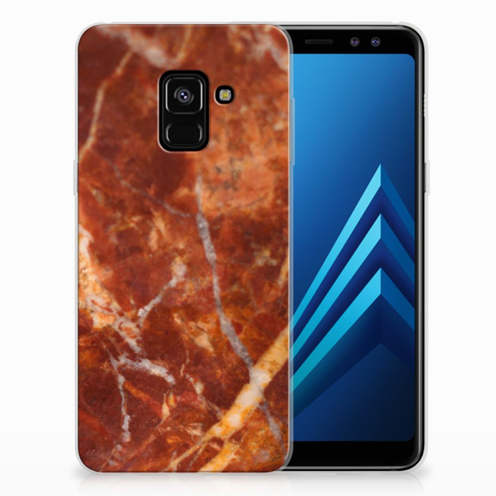 Samsung Galaxy A8 (2018) TPU Siliconen Hoesje Marmer Bruin
