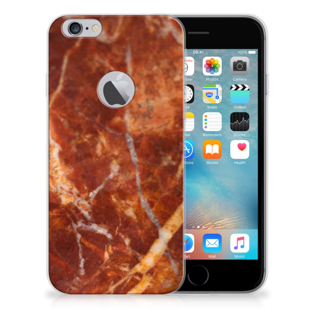 Apple iPhone 6 Plus | 6s Plus TPU Siliconen Hoesje Marmer Bruin