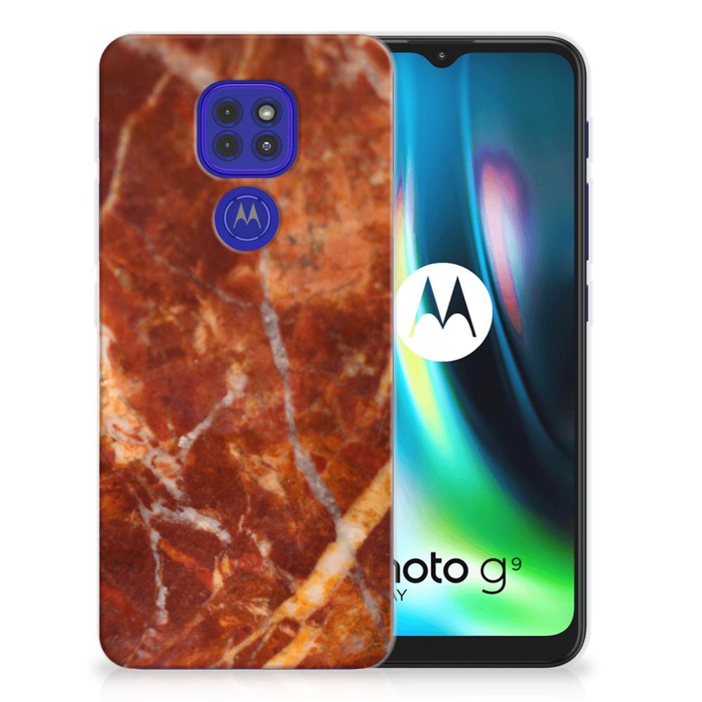 Motorola Moto G9 Play | E7 Plus TPU Siliconen Hoesje Marmer Bruin