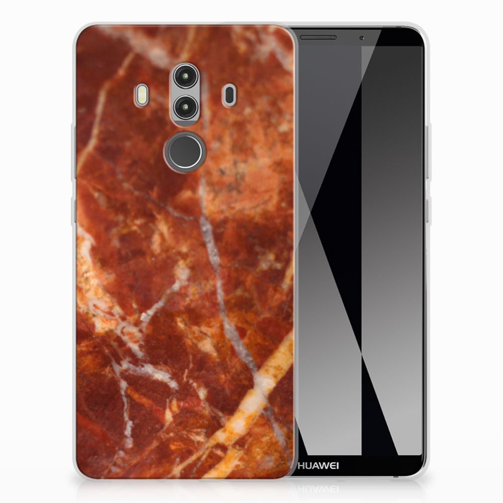 Huawei Mate 10 Pro TPU Siliconen Hoesje Marmer Bruin