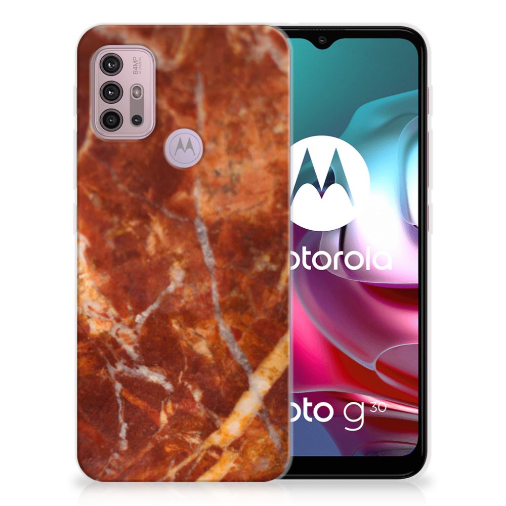Motorola Moto G30 | G10 TPU Siliconen Hoesje Marmer Bruin