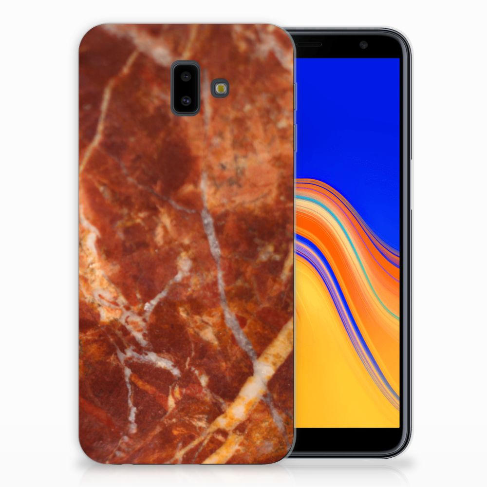 Samsung Galaxy J6 Plus (2018) TPU Siliconen Hoesje Marmer Bruin