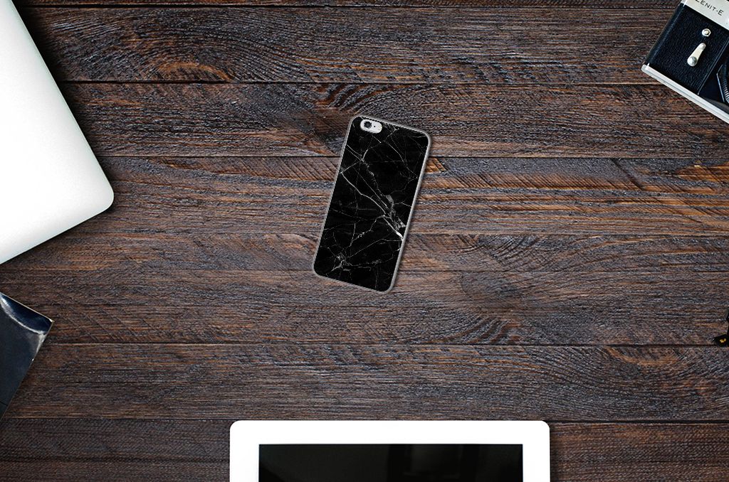 Apple iPhone 6 | 6s TPU Siliconen Hoesje Marmer Zwart - Origineel Cadeau Vader