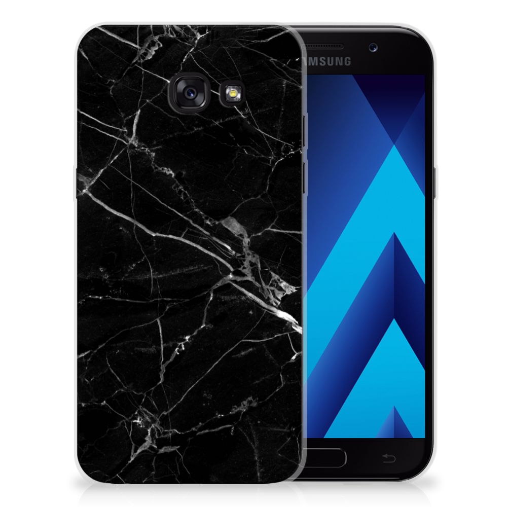 Samsung Galaxy A5 2017 TPU Siliconen Hoesje Marmer Zwart - Origineel Cadeau Vader