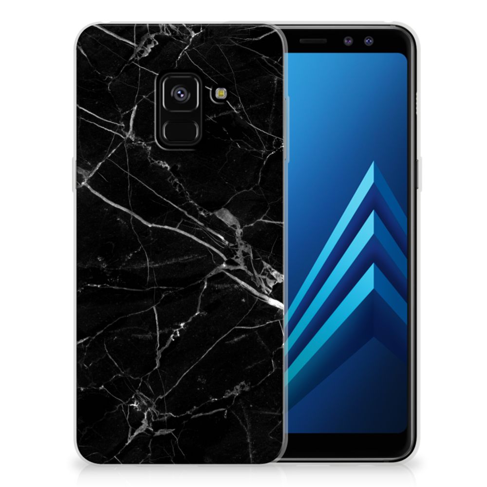 Samsung Galaxy A8 (2018) TPU Siliconen Hoesje Marmer Zwart - Origineel Cadeau Vader