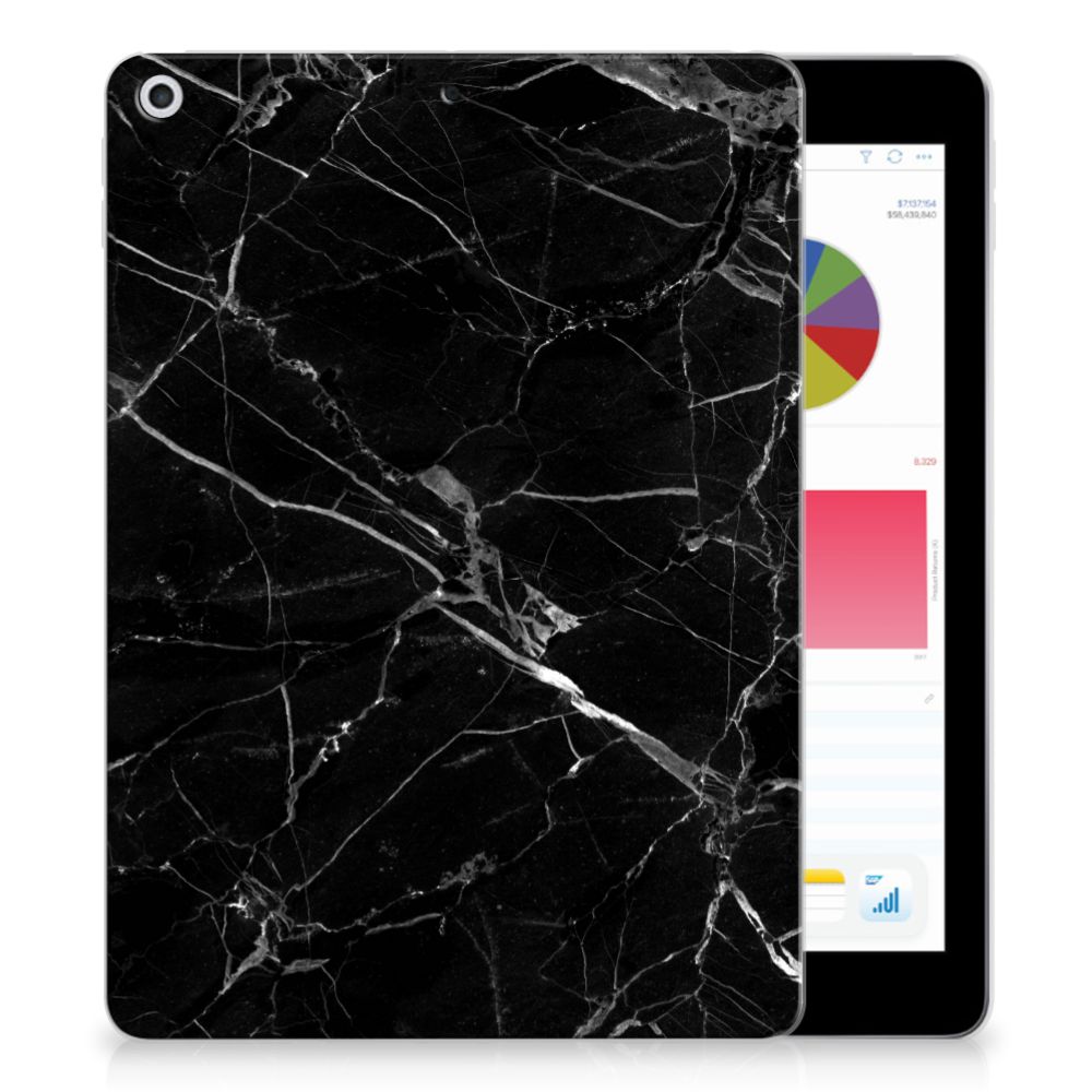 Apple iPad 9.7 2018 | 2017 Tablet Back Cover Marmer Zwart - Origineel Cadeau Vader