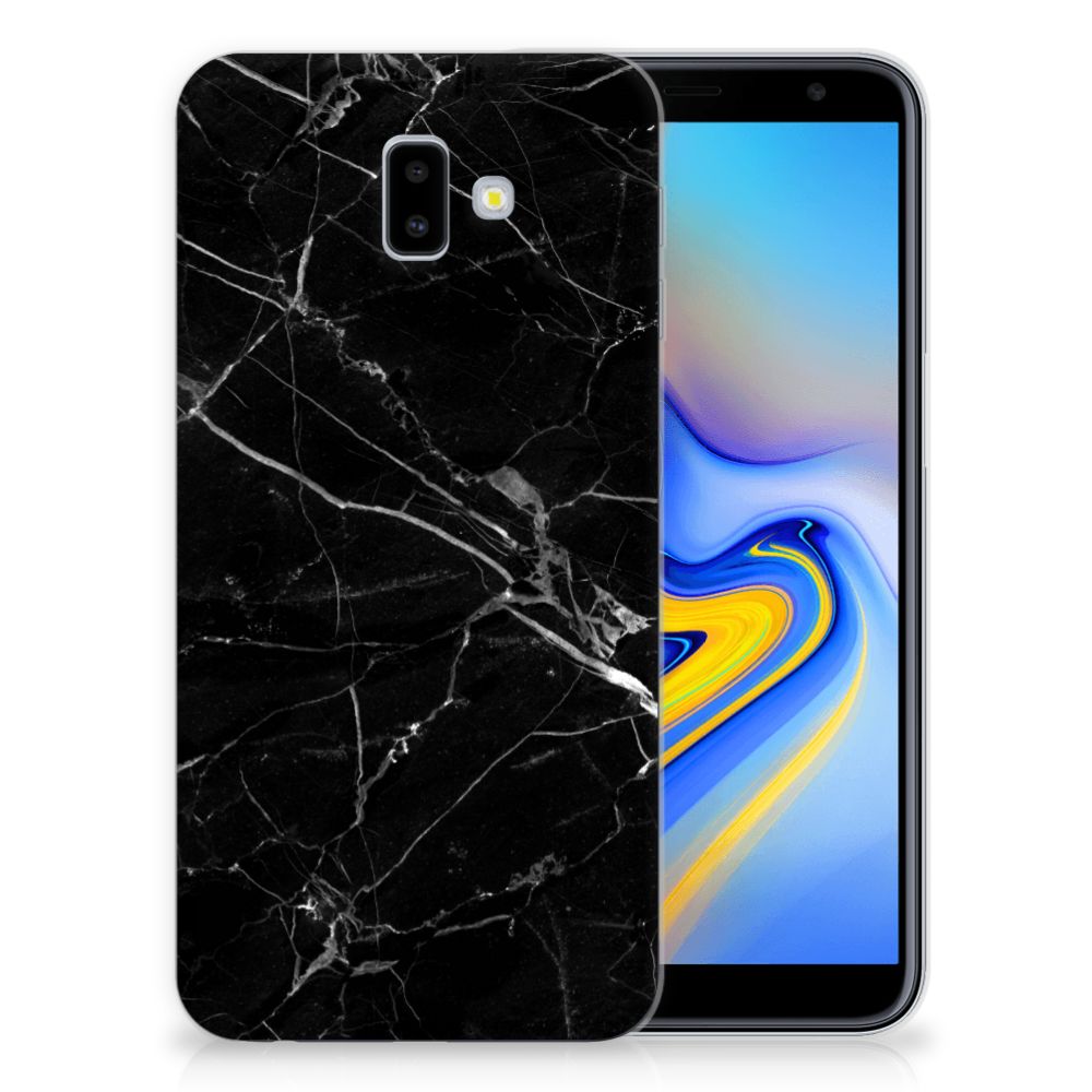 Samsung Galaxy J6 Plus (2018) TPU Siliconen Hoesje Marmer Zwart - Origineel Cadeau Vader