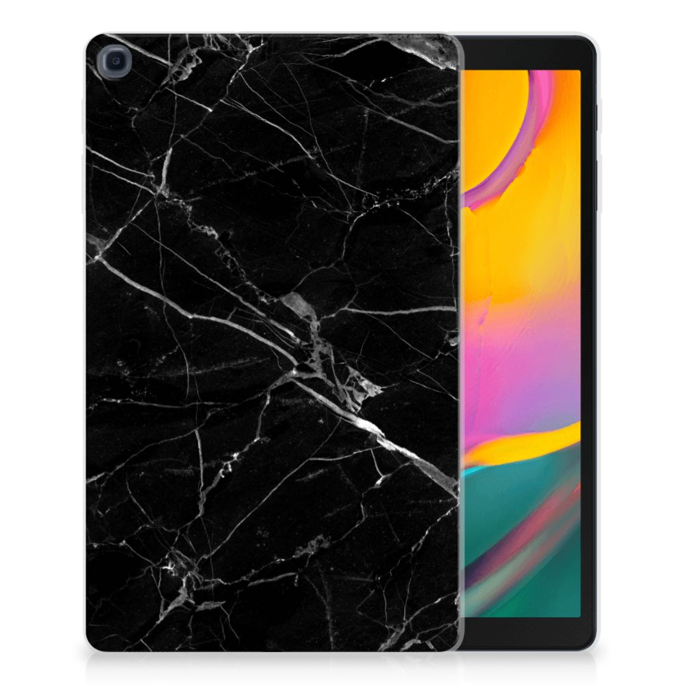Samsung Galaxy Tab A 10.1 (2019) Tablet Back Cover Marmer Zwart - Origineel Cadeau Vader