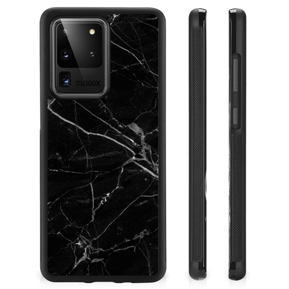 Samsung Galaxy S20 Ultra Gripcase Marmer Zwart - Origineel Cadeau Vader