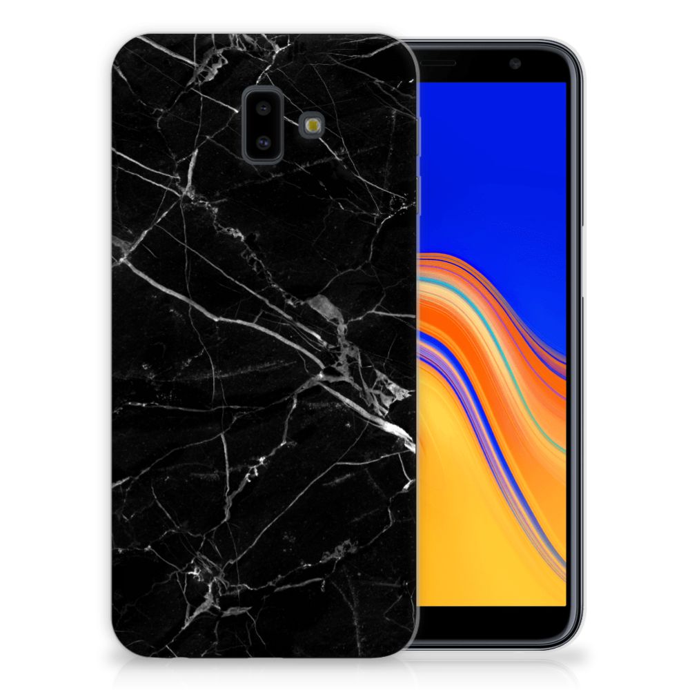 Samsung Galaxy J6 Plus (2018) TPU Siliconen Hoesje Marmer Zwart - Origineel Cadeau Vader