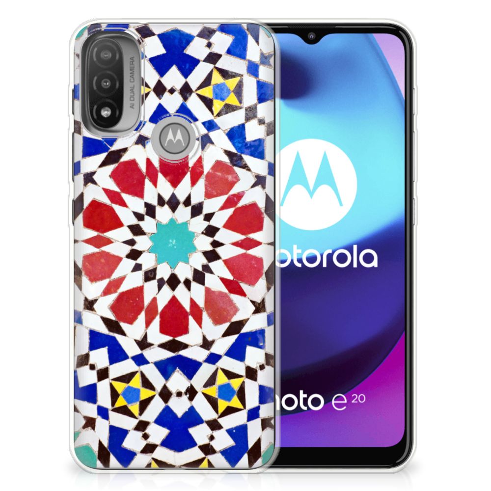 Motorola Moto E20 | E40 TPU Siliconen Hoesje Mozaïek 