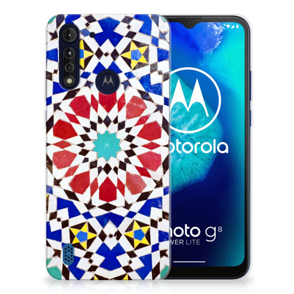 Motorola Moto G8 Power Lite TPU Siliconen Hoesje Mozaïek 