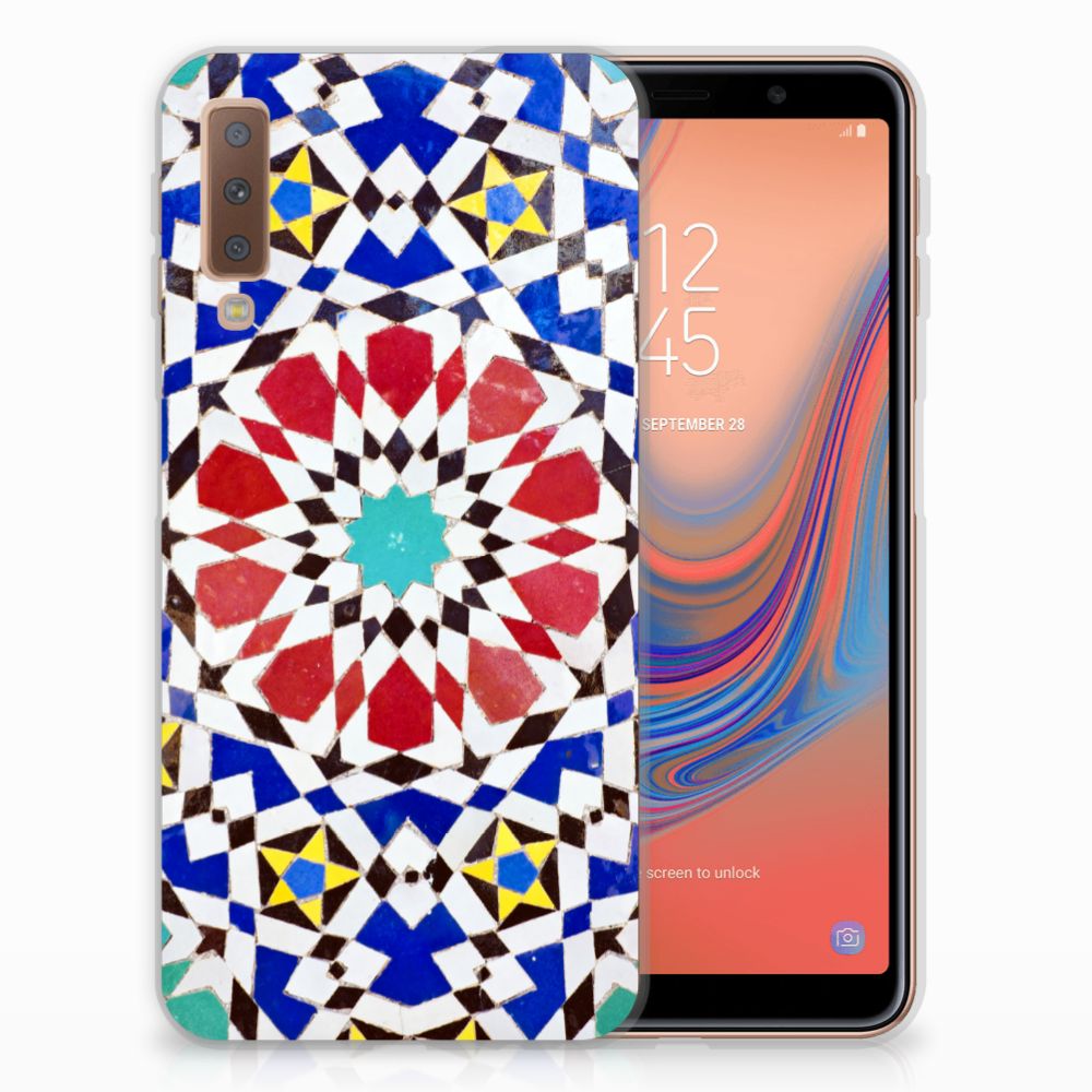 Samsung Galaxy A7 (2018) TPU Siliconen Hoesje Mozaïek 