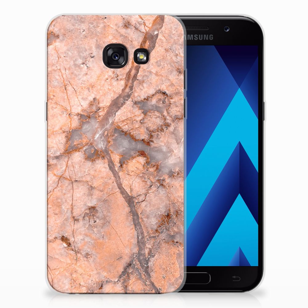 Samsung Galaxy A5 2017 TPU Siliconen Hoesje Marmer Oranje