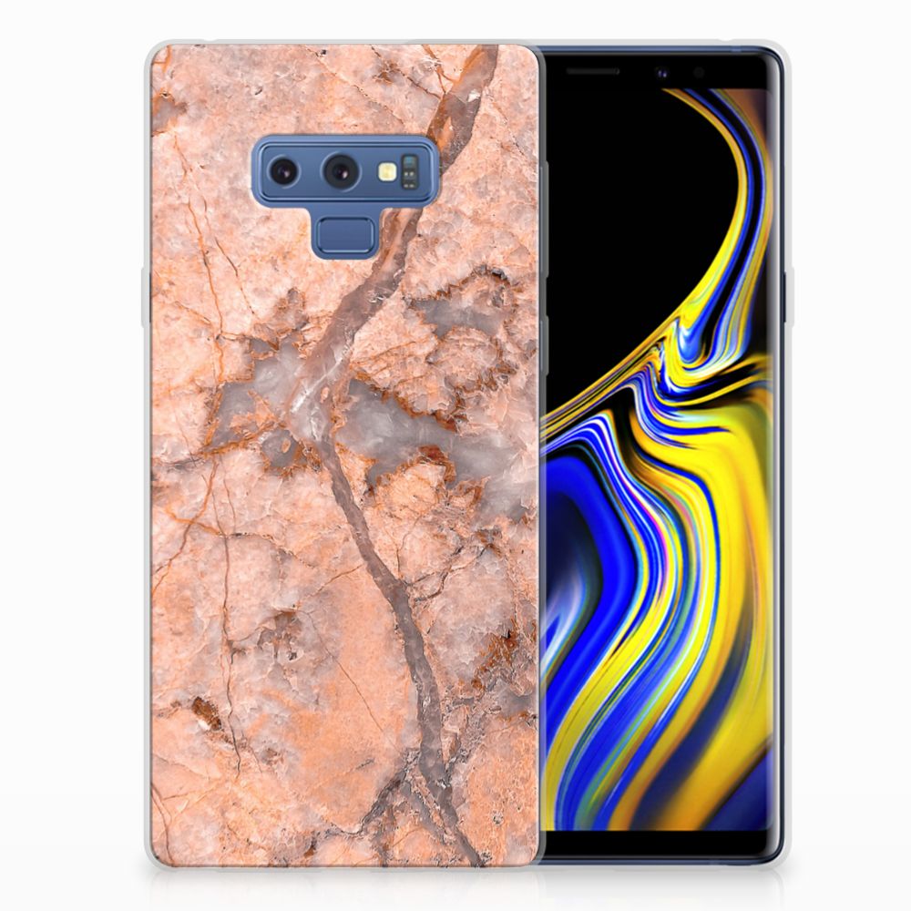 Samsung Galaxy Note 9 TPU Siliconen Hoesje Marmer Oranje