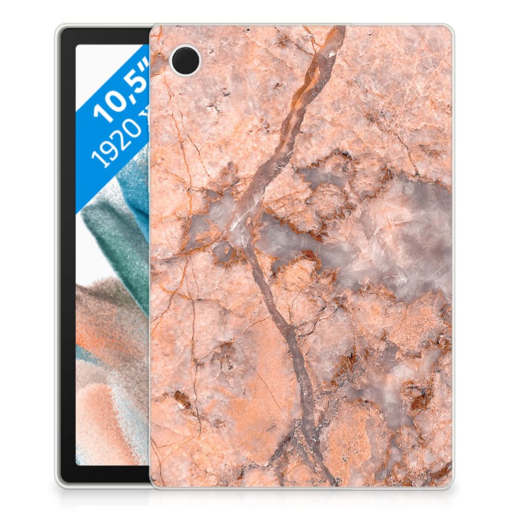 Samsung Galaxy Tab A8 2021/2022 Tablet Back Cover Marmer Oranje